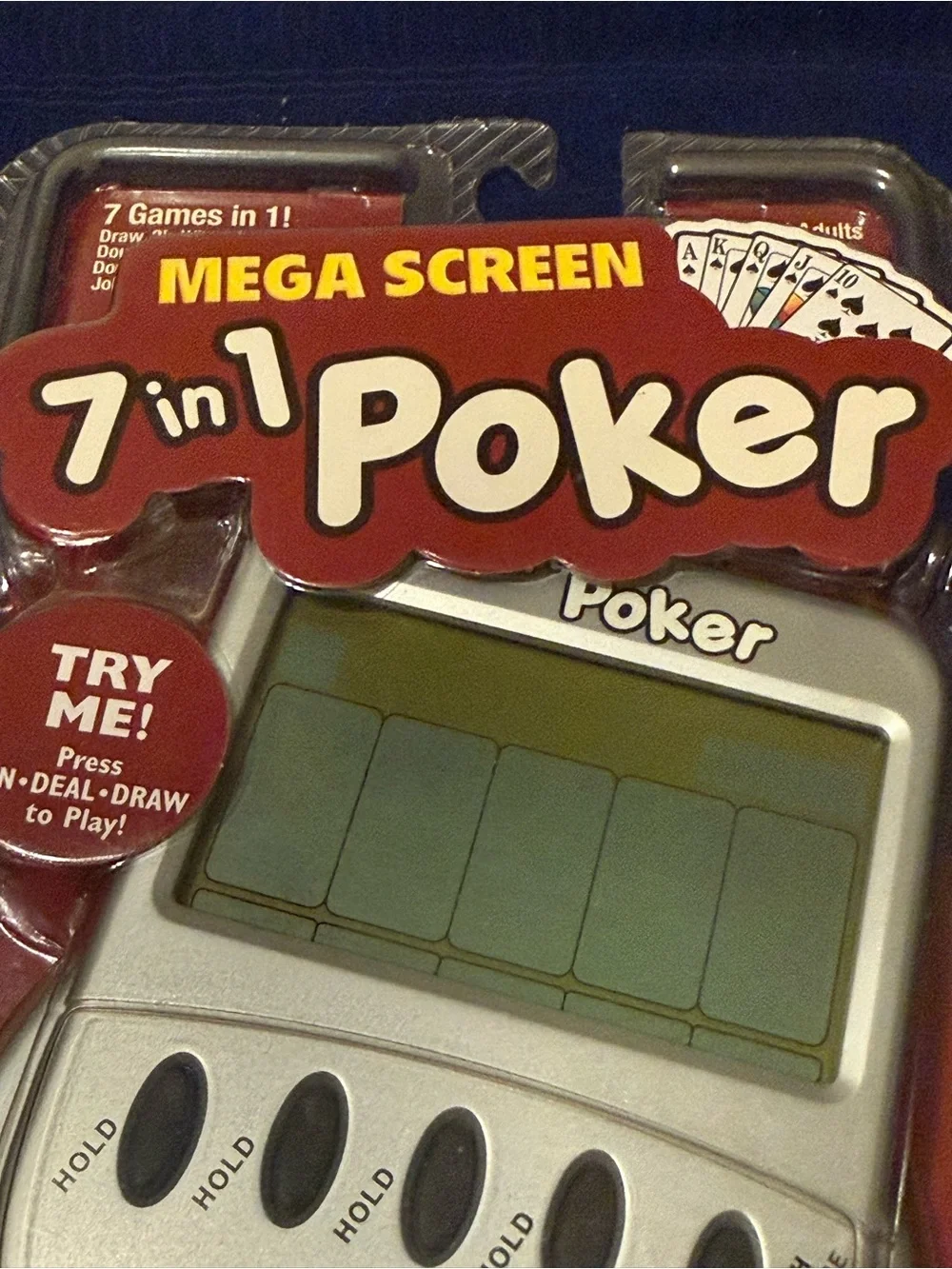 Mega Screen 7 In 1 Poker Hand Held Video Electronic Game 77801 New & Sealed